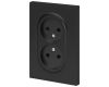 Розетка Эра Arktik 16-2107-05 без заземления двойная 2X2P 16А-250В антрацит Б0071685