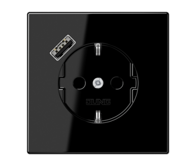 Розетка 2K+З USB Typ A Jung LS1520-18ASW