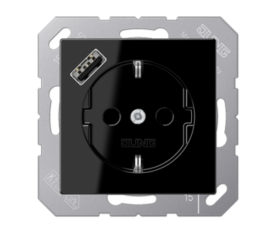Розетка 2K+З USB Typ A Jung A1520-18ASW