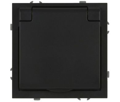 Розетка Эра Galaxy 15-2103-05 c заземлением 2P+E Schuko со шторками с крышкой 16А-250В IP20 антрацит Б0070666