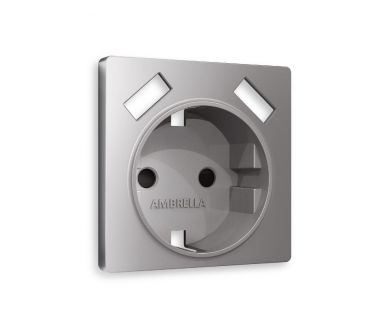 Лицевая панель для розетки с/з со шторками 2USB A+A Ambrella Volt Alfa AP5090