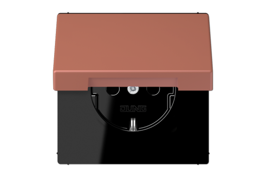 Розетка 2K+З с крышкой Jung LC1520BFKL236