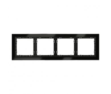 Рамка на 4 поста Voltum S70 VLS110408 (черный,стекло)