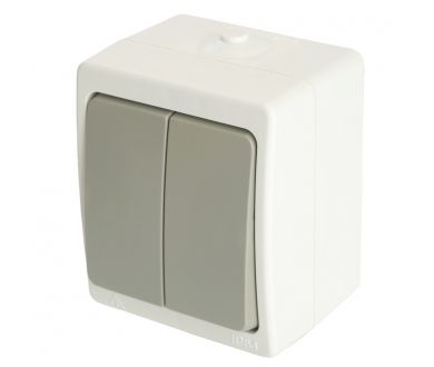 Выключатель 2-клавишный Stekker PSW10-221-54 Велена 49733