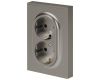 Розетка Эра Arktik 16-2105-07 двойная с заземлением 2X2P+E Schuko со шторками 16А-250В титан Б0070460