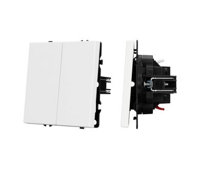 Механизм выключателя двухклавишный проходной Arlight SWT-NOBE-MKP2-SFPL-WH (230V, 10A) 054242