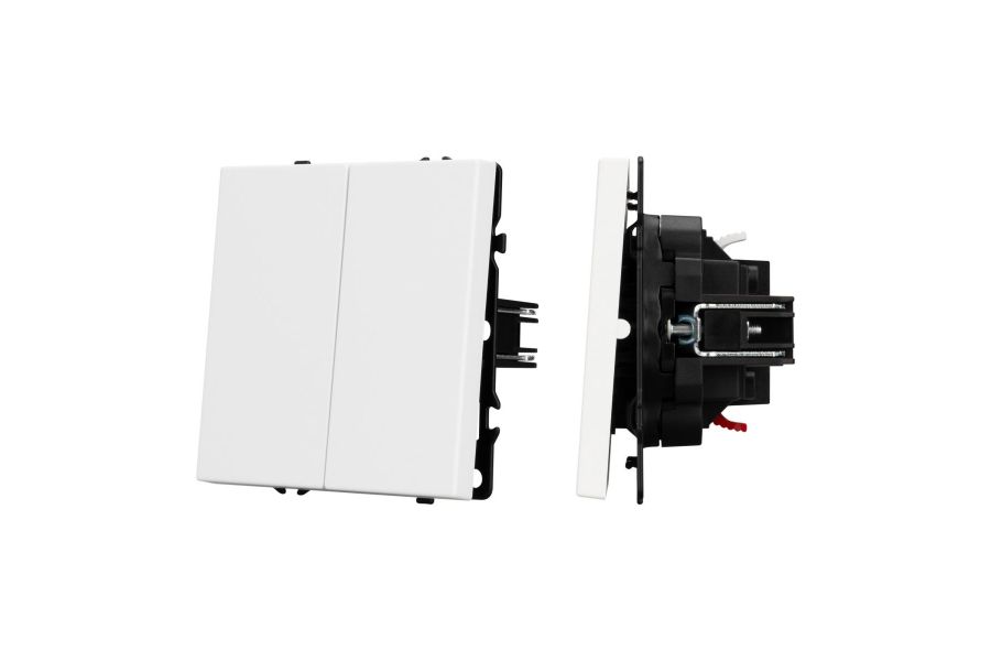Механизм выключателя двухклавишный проходной Arlight SWT-NOBE-MKP2-SFPL-WH (230V, 10A) 054242