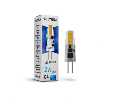 Купить Лампа светодиодная Voltega G4 2W 4000K VG9-K1G4cold2W-12 7143 Лампа светодиодная Voltega G4 2W 4000K VG9-K1G4cold2W-12 7143