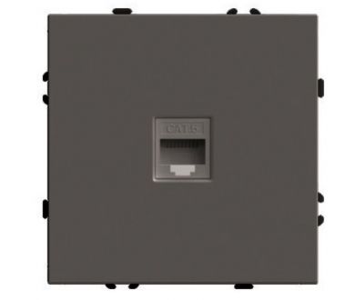 Розетка компьютерная 1-местная RJ-45 (механизм) Stekker Эмили RST00-5117-09 антрацит soft touch 49925