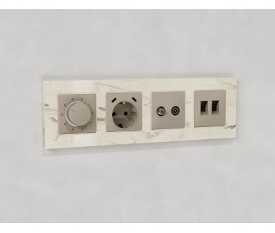 Комплект механизма розетки TV оконечной + SAT 5-862MHz 3.5dB/950-2150MHz 3.5dB Alfa Серо-бежевый матовый Quant Ambrella Volt MA373310 (AP3733, VM217)