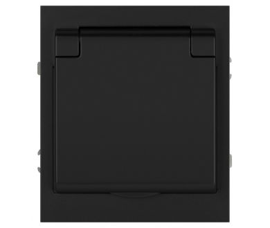 Розетка Эра Arktik 16-2103-05 с заземлением 2P+E Schuko со шторками с крышкой 16А-250В антрацит Б0070438