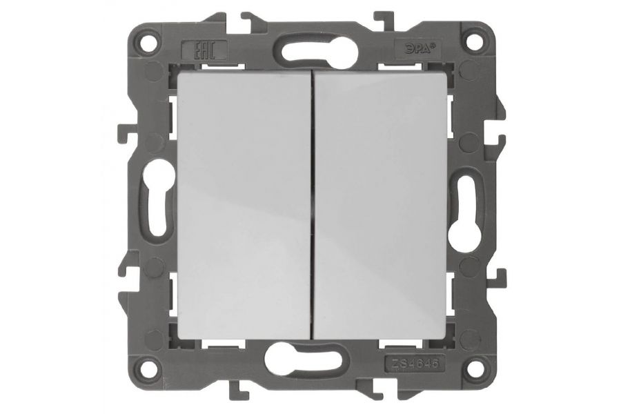 Выключатель двухклавишный ЭРА Elegance 10AX 250V 14-1104-01 Б0034229