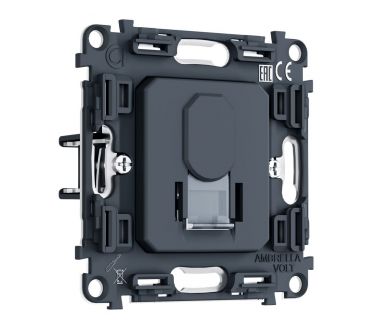 Механизм компьютерной розетки RJ-45 (8P8C) CAT6 с автоматической защитной шторкой QUANT PRO Ambrella Volt PR188