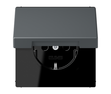 Розетка 2K+З с крышкой Jung LC1520BFKL202