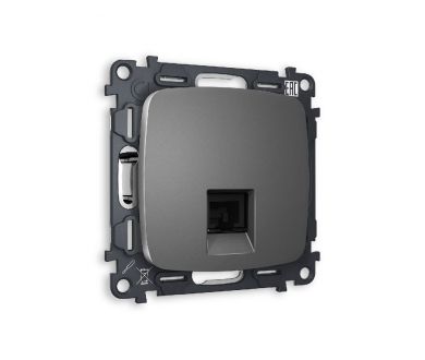 Комплект механизма компьютерной розетки RJ-45(8P8C) CAT6 со шторкой Ambrella Volt Omega MO662010
