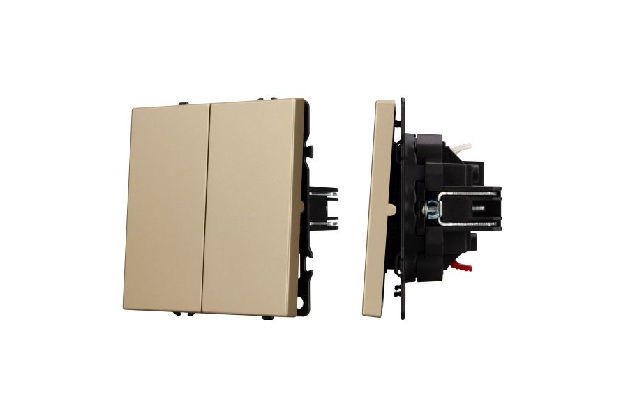 Выключатель звонковый 2 кл софт-тач золотой песок Arlight SWT-MKR2-SFPL-GD (250V, 10A) 061739(1)
