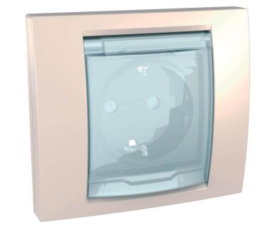 Розетка Schneider Electric Unica с/з со шторкамии крышкой 16A 250V MGU61.037.25