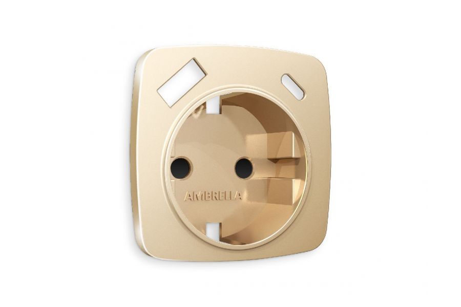 Лицевая панель для розетки с/з со шторками 2USB A+C Ambrella Volt Omega OP6100