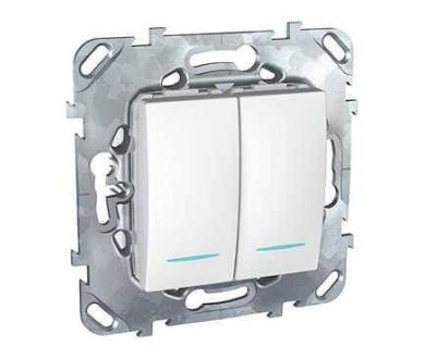 Выключатель двухклавишный с подсветкой Schneider Electric Unica MGU5.0101.18NZD