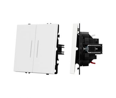 Выключатель звонковый 2 кл подсветка софт-тач белый кварц Arlight SWT-MKR2-SFPL-L-WH (250V, 10A) 061745(2)