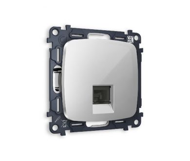 Комплект механизма компьютерной розетки RJ-45(8P8C) CAT6 со шторкой Ambrella Volt Omega MO412010