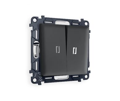 Комплект механизма 2-кл проходного выключателя с подсветкой Ambrella Volt Alfa MA904035