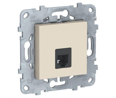 Розетка телефонная RJ11 одиночная 4 контакта Schneider Electric Unica New NU549244