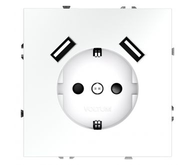 Розетка с USB Voltum S70 VLS040402 (белый матовый)