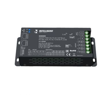 Диммер Arlight SMART-PWM-104-73-SH-SUF Black (12-48V, 4x6A, RJ-45, TUYA Wi-Fi, 2.4G) (IARL, IP20 Металл) 055882