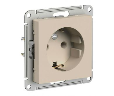 Розетка с/з, 16А, механизм Systeme Electric AtlasDesign Песочный ATN001243