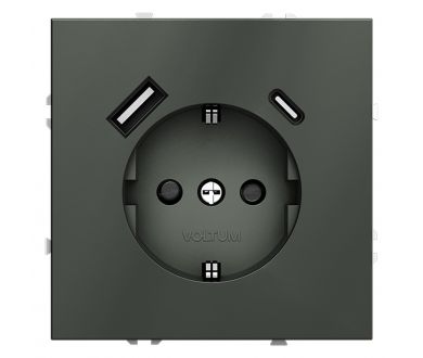 Розетка с USB, A+C Voltum S70 VLS040506 (титан)