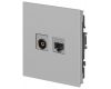 Розетка Эра Arktik 16-3110-03 комбинированная RJ45+TV алюминий Б0070496