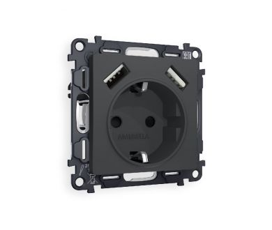 Купить Комплект механизма розетки 2USB A+A 18W (быстрая зарядка) с/з Ambrella Volt Alfa MA909010 Комплект механизма розетки 2USB A+A 18W (быстрая зарядка) с/з Ambrella Volt Alfa MA909010