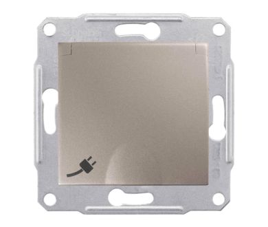 Розетка Schneider Electric Sedna с/з со шторками и крышкой 16A 250V SDN3100168