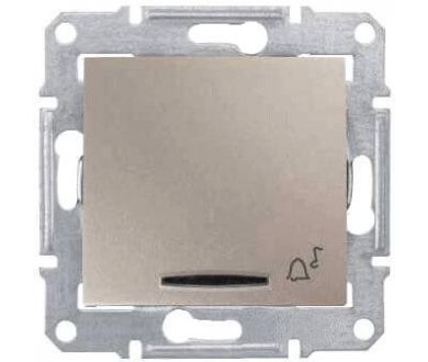 Выключатель кнопочный с синей подсветкой Звонок Schneider Electric Sedna 10A 250V SDN1600468