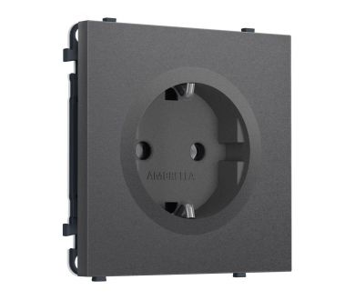 Комплект механизма электрической розетки SIGMA Антрацит серый 50Hz 2P+E с/з 16A-250V QUANT PRO Ambrella Volt MS656010 (SP6560, PR141)