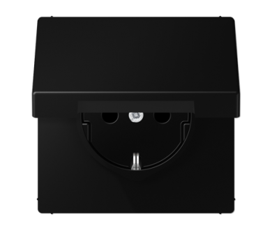 Розетка Schuko с крышкой Jung LS1520BFKLSWM