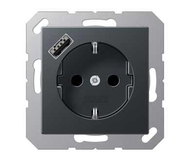 Розетка 2K+З USB Typ A Jung A1520-18AANM