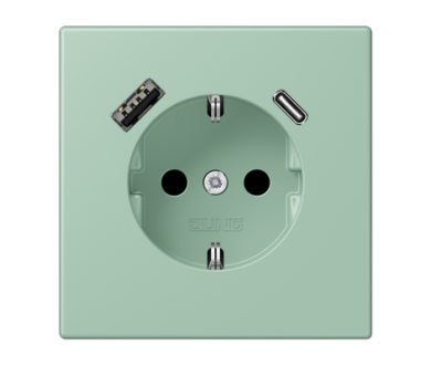Купить Розетка 2K+З USB Typ AC Jung LC1520-15CA217 Розетка 2K+З USB Typ AC Jung LC1520-15CA217