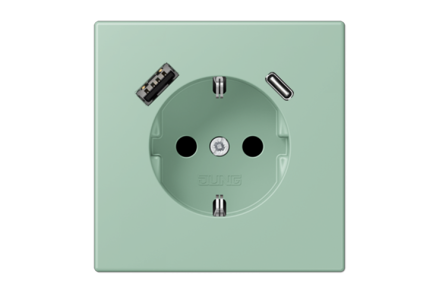 Розетка 2K+З USB Typ AC Jung LC1520-15CA217