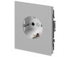 Розетка Эра Arktik 16-2102-03 с заземлением 2P+E Schuko со шторками 16А-250В алюминий Б0070426
