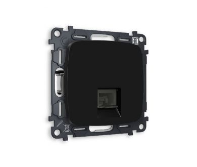 Комплект механизма компьютерной розетки RJ-45(8P8C) CAT6 со шторкой Ambrella Volt Omega MO812010