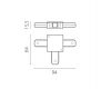Соединитель трековый T-образный к 50202X-P, 50203X-P Lightstar Barra 502136-P