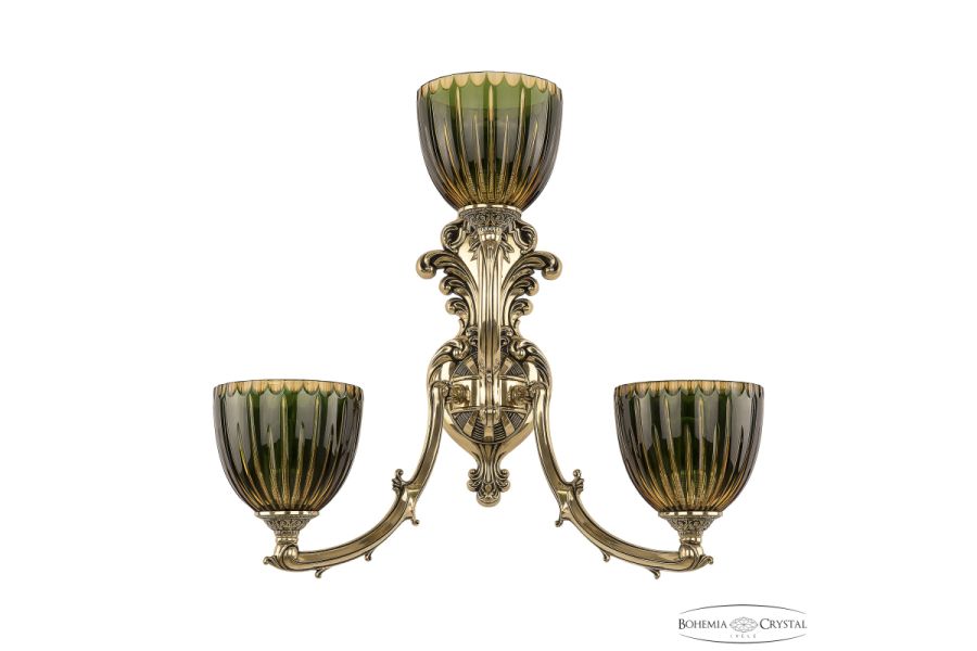 Бра Bohemia Ivele Crystal Verona 7211B15/2+1/210 GB P1 U Amber-Green/H-1K