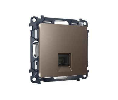 Комплект механизма телефонной розетки RJ-11(4P4C) со шторкой Ambrella Volt Alfa MA642030