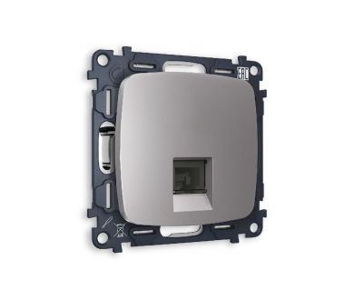 Комплект механизма компьютерной розетки RJ-45(8P8C) CAT6 со шторкой Ambrella Volt Omega MO512010