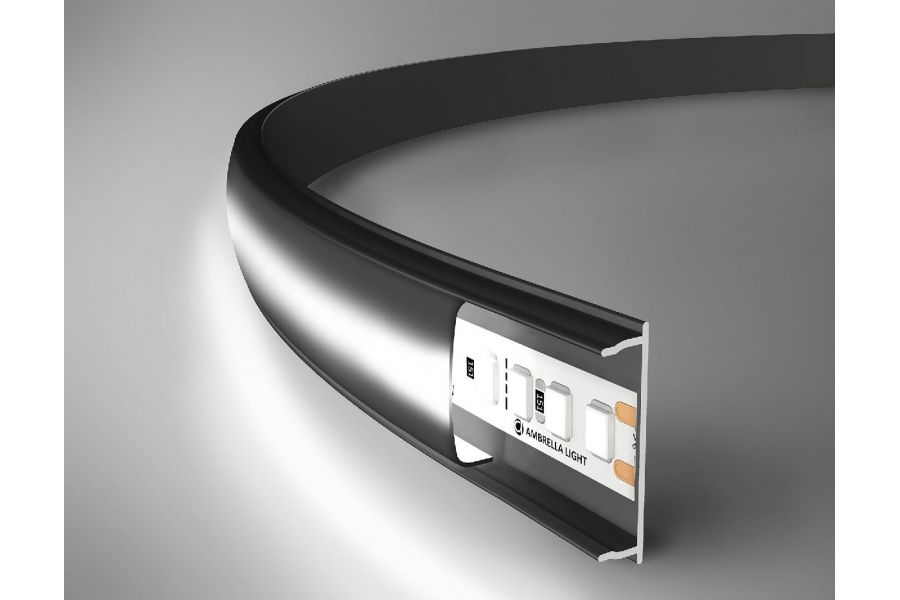 Алюминиевый накладной профиль Ambrella Light Alum Profile GP1600BK/BK