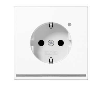 Розетка Schuko с LED подсветкой Jung LS1520-OWWLNW