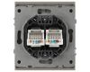Розетка Эра Arktik 16-3108-07 информационная двойная 2XRJ45 титан Б0070490