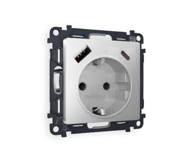 Купить Комплект механизма розетки 2USB A+C 20W (быстрая зарядка) с/з Ambrella Volt Alfa MA410010 Комплект механизма розетки 2USB A+C 20W (быстрая зарядка) с/з Ambrella Volt Alfa MA410010